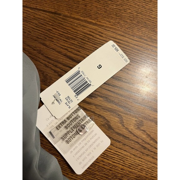 Jones & Co 100% Silk Slate Embroidered Tahiti Sleeveless Blouse Sz 6 New NWT - Picture 7 of 8